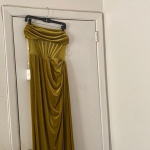 COPY - Green gold velvet dress